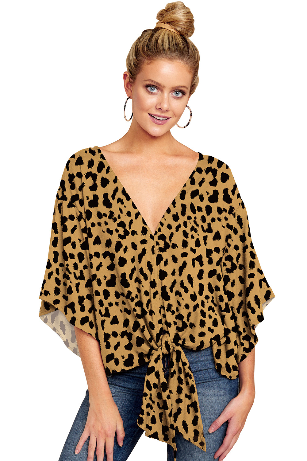 Damen Bluse mit Leoparden-Print