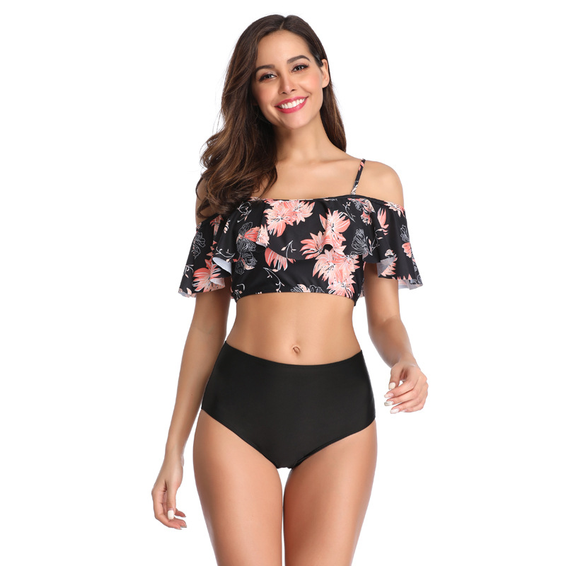 Women's New Hot Ruffle Print Bikini Swimsuit