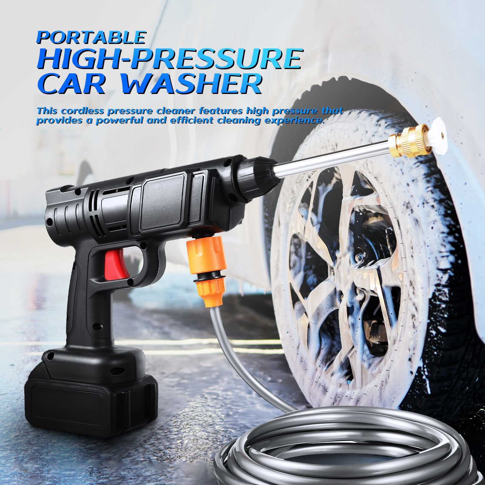 2 Battery Cordless Car High Pressure Washer Jet Water Wash Cleaner Gun Portable — image 10