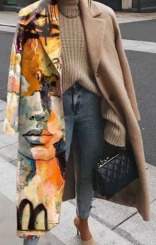 Women's New Long Sleeved Large Woollen Overcoat