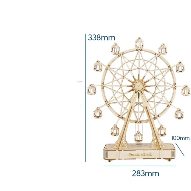 Ruodang Ruolai Wooden DIY Toy 3D Jigsaw Puzzle Piano Tower Ferris Wheel Model Birthday Gift Heartbeat Ferris Wheel - Shop at LoveMi