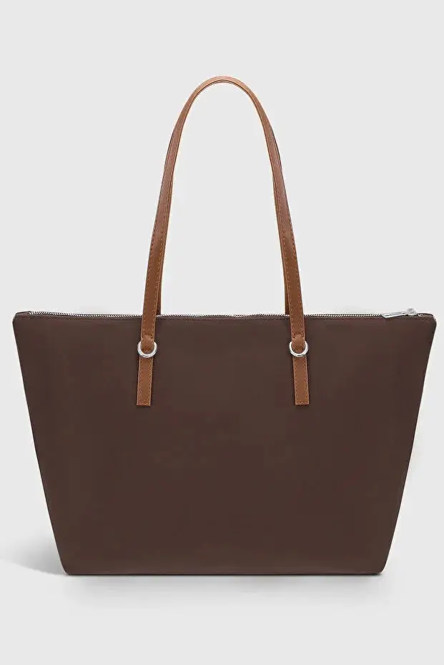 Brown Large Capacity Water Resistant Shopper Bag For Women