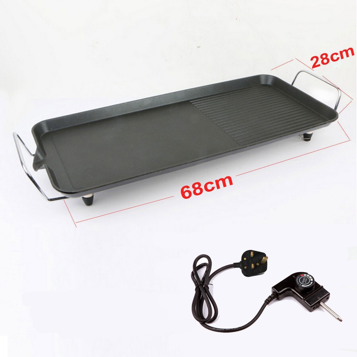 Large Teppanyaki Grill Table Electric Hot Plate Bbq Griddle Camping 1500W - photo 9