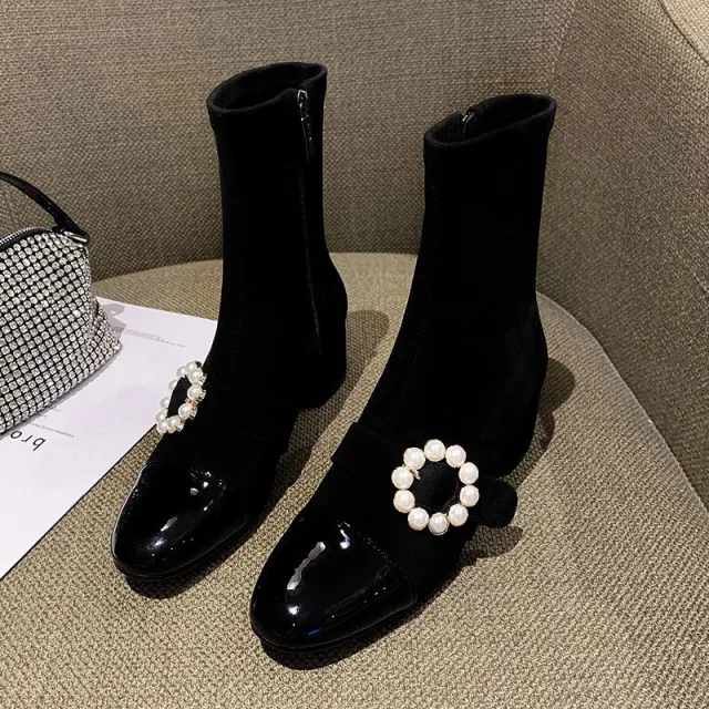 All match Thin Women's Boots Thick Heels High Heels Autumn And Winter Boots Black - Shop at LoveMi