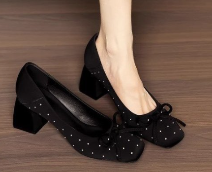 Block Heel Slip-On Pumps, picture 3 of 4