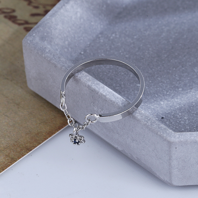 Korean Version Of High Sense Tassel Blue Star Ring