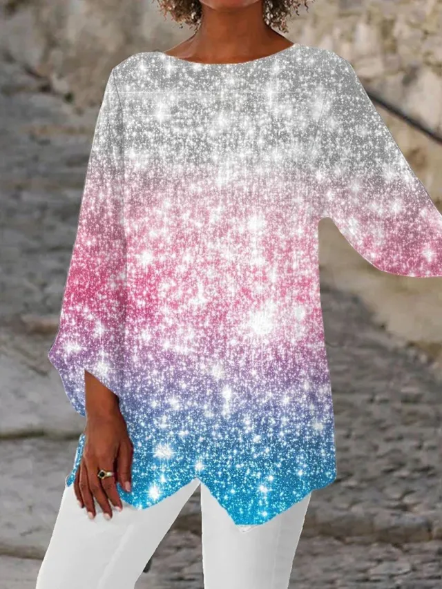 3D Printed Abstract Graphic V Neck Shirt B6L1K2207119 - Shop at LoveMi