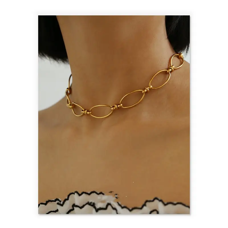 Retro Style Hollow Geometry Necklace Personality Simple Necklace Female