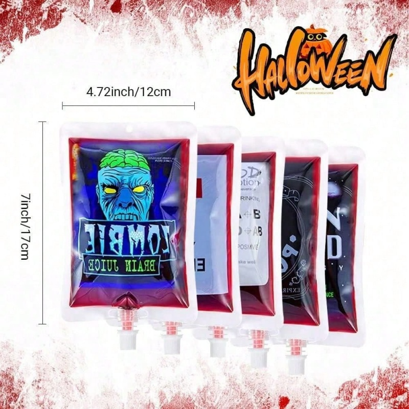 21 Pack Halloween Blood Drink Bags For Themed Parties_voghion.com