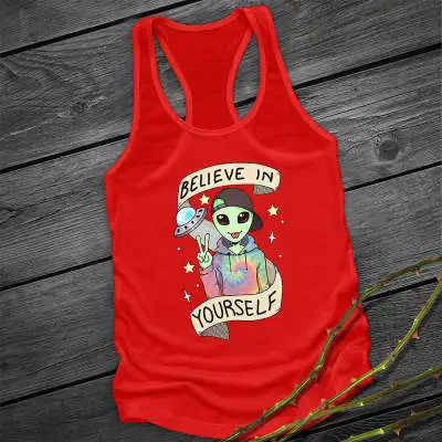 New Pattern Vest Women's Summer Loose Top Red - Shop at LoveMi