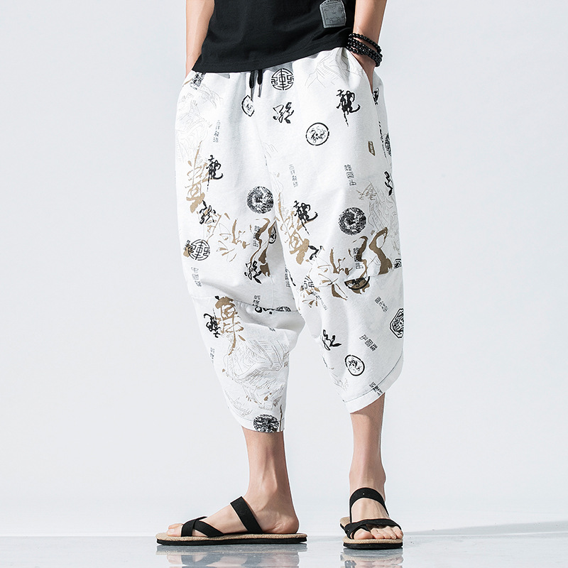 Summer Chinese Style Cotton And Linen Printing Large Size