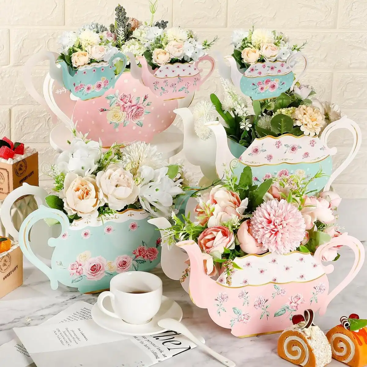 24 Pcs Flower Tea Party Gift Box