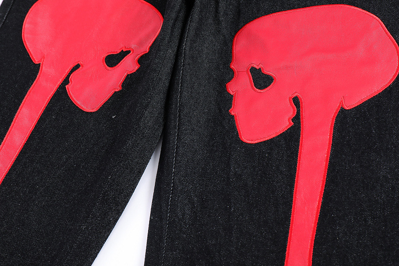 Men's And Women's Internet Celebrity Loose Skull Print Trousers