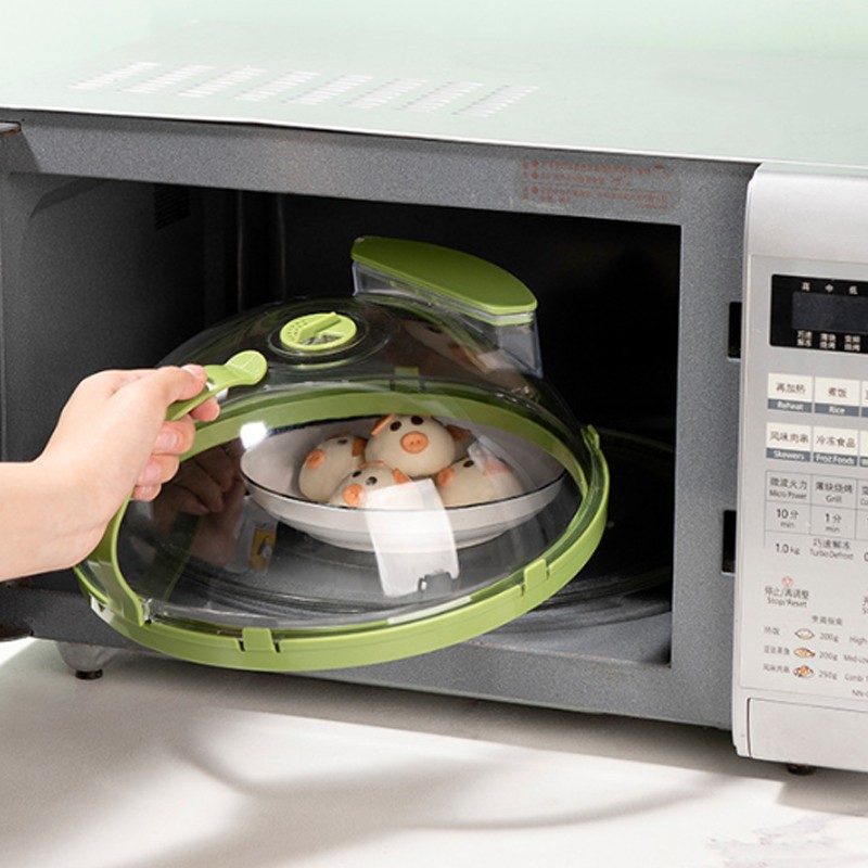 Microwave Splatter Cover Food Cover Anti-Splatter Lid W- Steam Vents 26x11cm UK