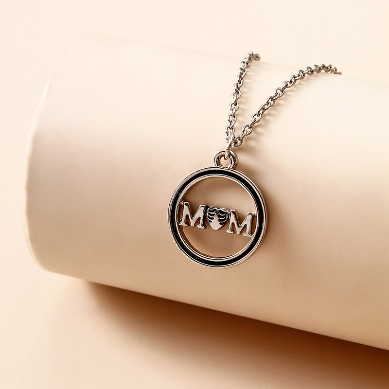 Amazon Cross-Border New Round Letter Alloy Pendant Necklace