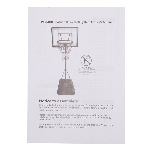 HY-B064S Portable Movable Swimming Pool PVC Transparent Backboard Basketball Stand  Basket Adjustment Height 1.15m-1.35m  Maximum Applicable For 7    Ball