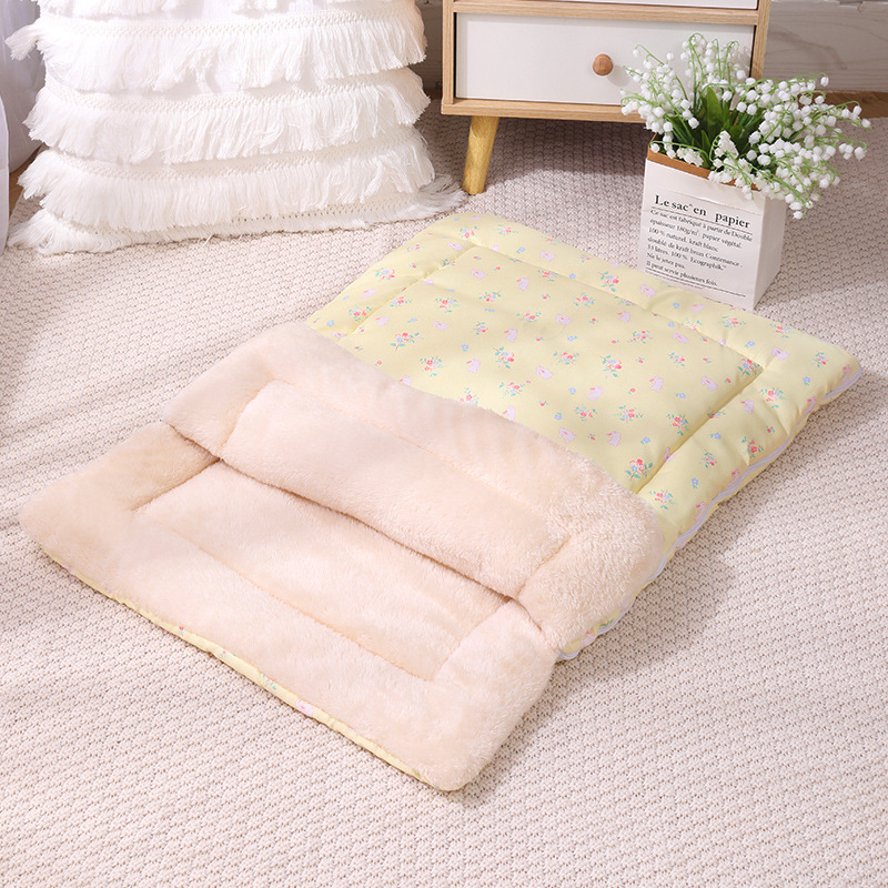 Soft And Comfortable Cat Bed Warm Pet Room With Detachable Mat And Foldable Design For Easy Storage Of Cat Sleeping Bags Dog Bed Yellow - Shop at LoveMi