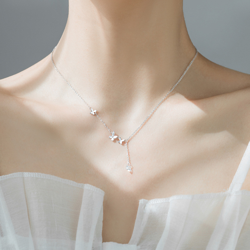 Fashion Flash Diamond Butterfly Design New Female Chain Fairy Style Necklace