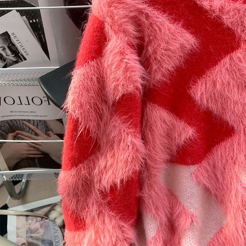 Korean Version Round Neck Pullover Fashionable Imitation Mink Sweater