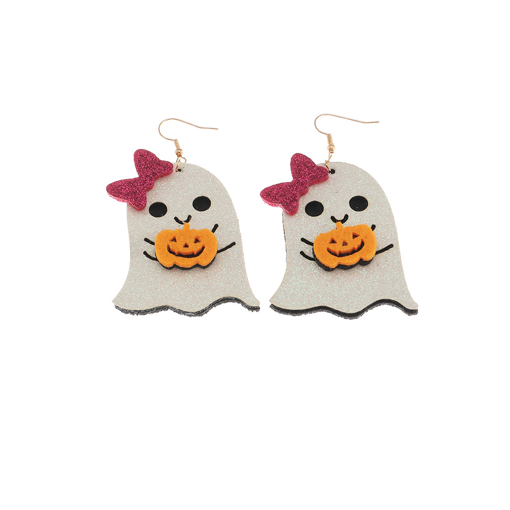 Horror Funny Skull Pumpkin Felt Cloth Earrings Ghost Festival Earrings