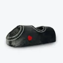 Double Hole Grey Love Heart