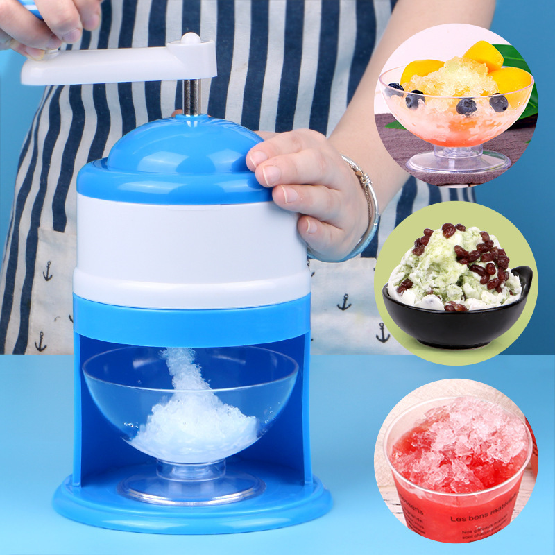 Portable Manual Ice Crushers Hand Crank Ice Shaver Shave Ice Machine 