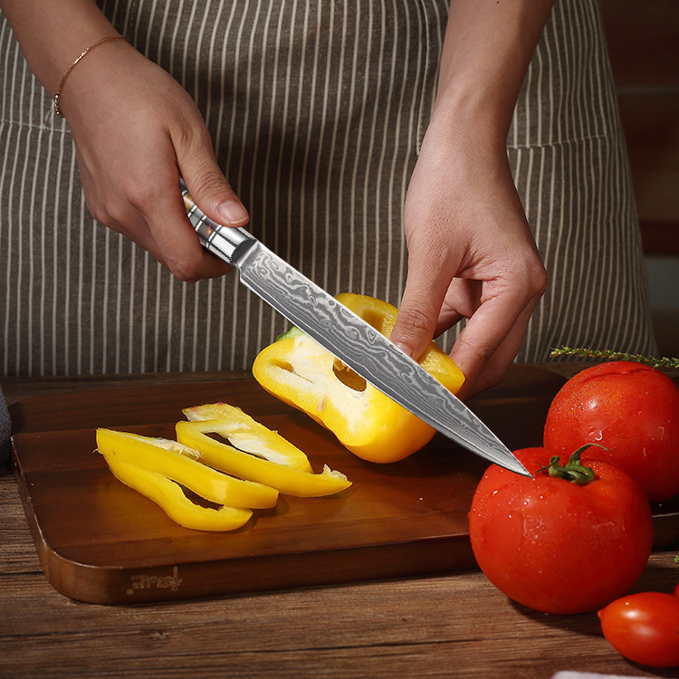 Title 7, Kitchen Knives With Resin Coloured Wooden Handles