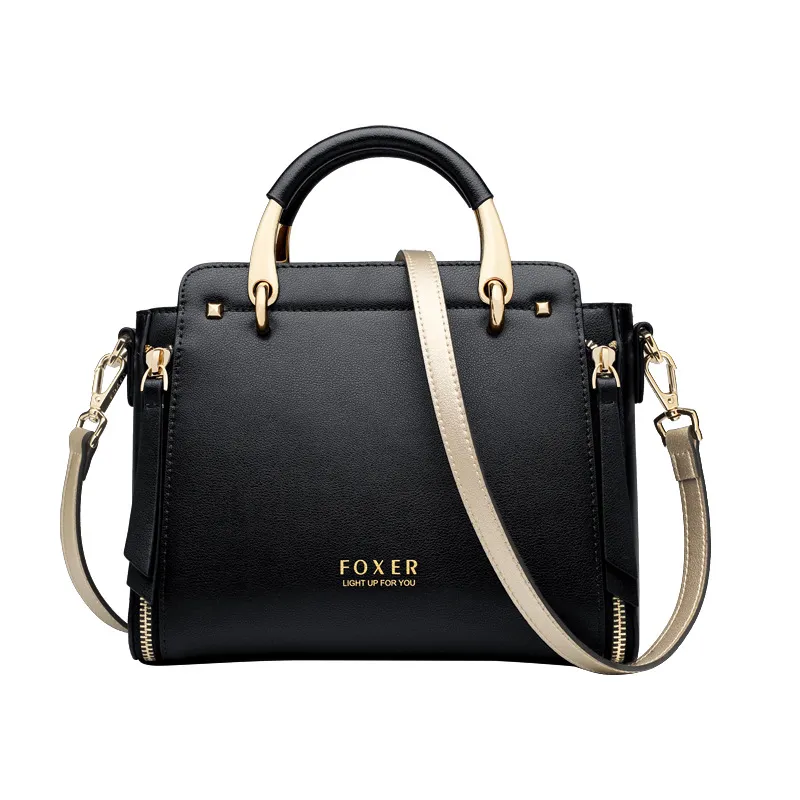 Genuine Leather Fashion Handbags Handbags Ladies Designer Handbags - Black