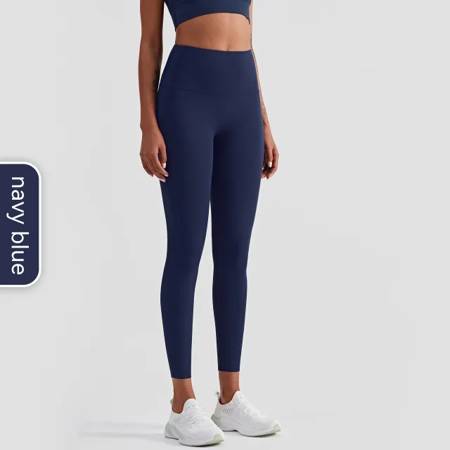 Women's Fashion Casual Solid Color High Waist Hip Lift Yoga Pants Navy - Shop at LoveMi