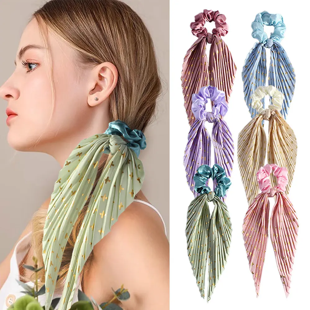 Cute Silk Ponytail Hair Loop Band Accessories Floral Headrope