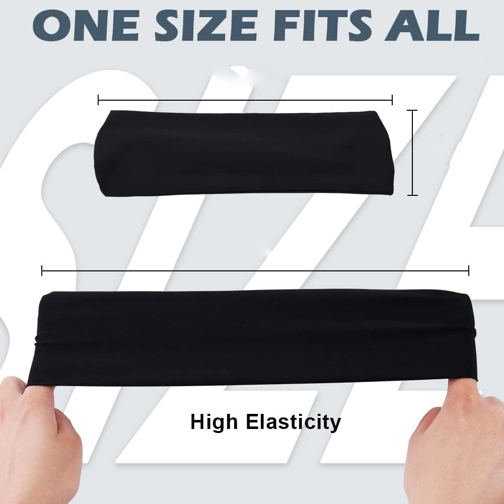 5 Pack Beister Sports Headbands For Men & Women Wicking Sweatbands, Elastic Non Slip Sweat Bands Athletic Workout Fashion Wide Hair Bands For Running Cycling Ba