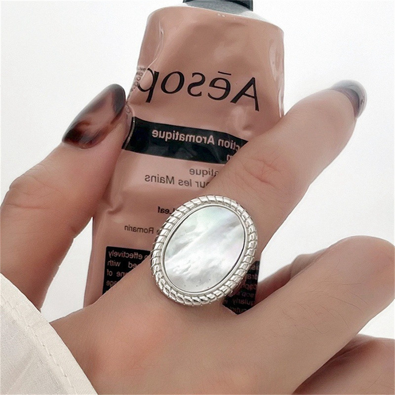 Retro High-quality 925 Silver Ring Elegant Minimalist Ins Vibe Versatile Non-fade Silver Accessory
