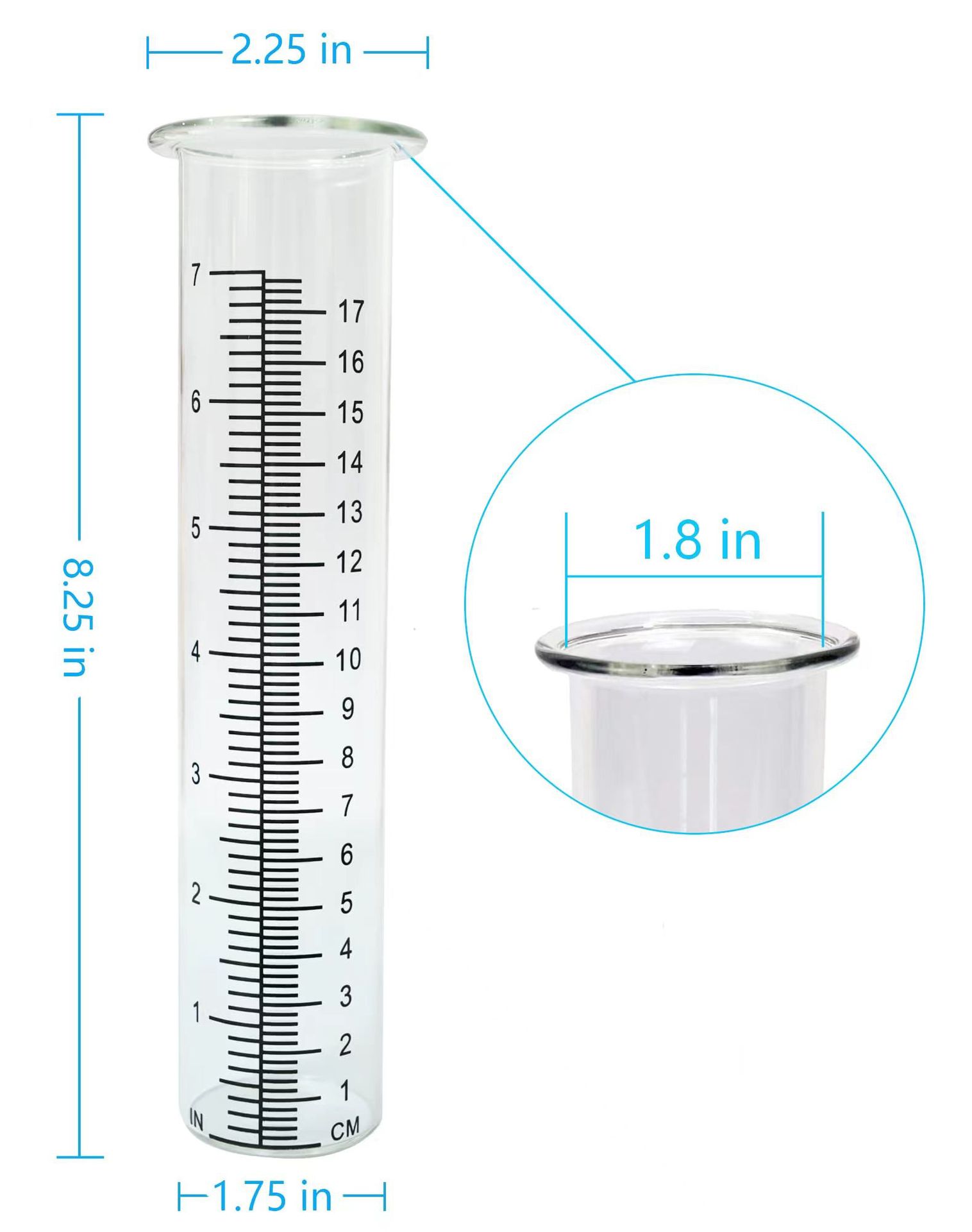 Title 1, Nouveau Pluviomètre Transparent en plastique