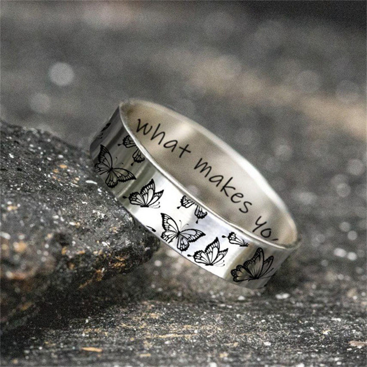 Women's Fashion Vintage Engraved Butterfly Ring