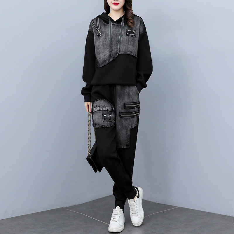 Women's Hooded Long Sleeve Two-piece Suit