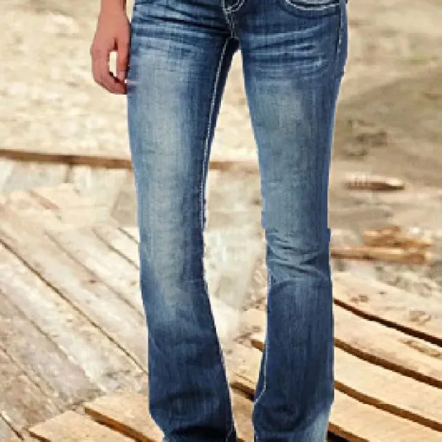 Women's Low Waist Flare Jeans Navy Blue - Shop at LoveMi