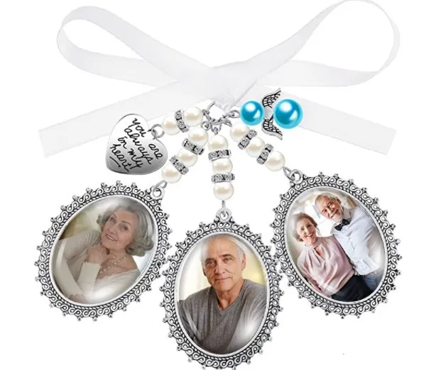 Bow Knot Pearl Heart Photo Pendant - 3Style