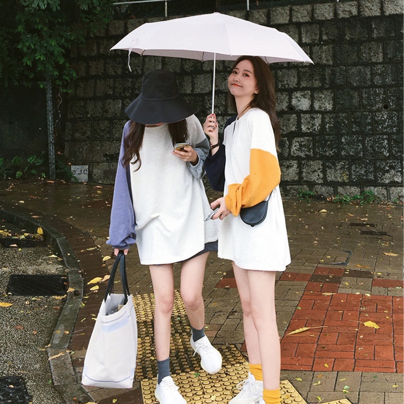 Sweet Mid-length T-shirt Women Long Sleeves