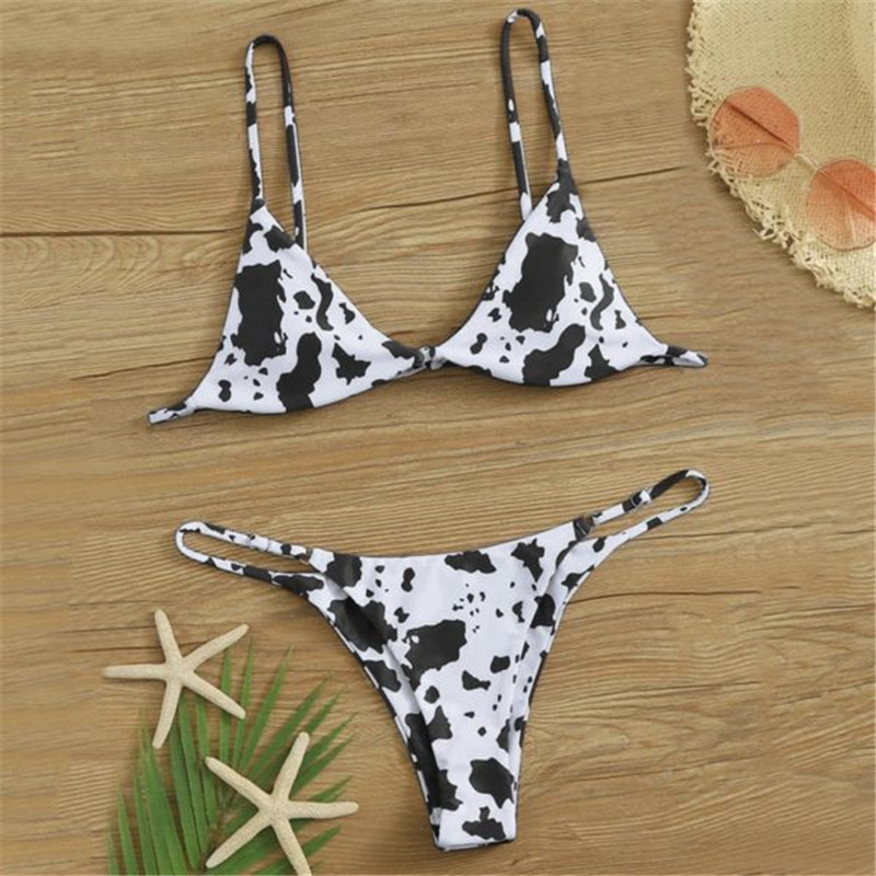 European And American Bikini Ladies Sexy Cow Spots