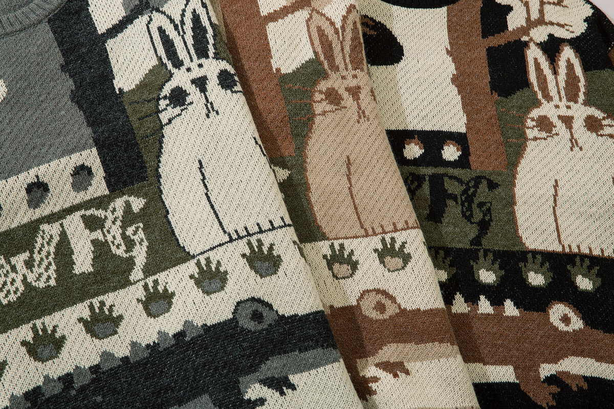 Round Neck Daily Retro Sweater Male Tide Card Autumn And Winter