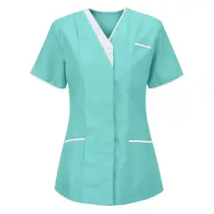 Cotton Skin-friendly And Comfortable Nursing Work Clothes For Hotel Sanitation - Light Green - View 1