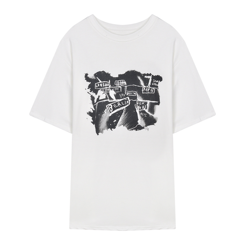 Title 7, Print Loose New White Short Sleeve