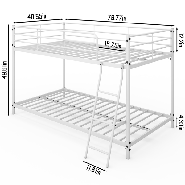 Twin Size Metal Bunk Bed for Kids Teens Adults β photo 4