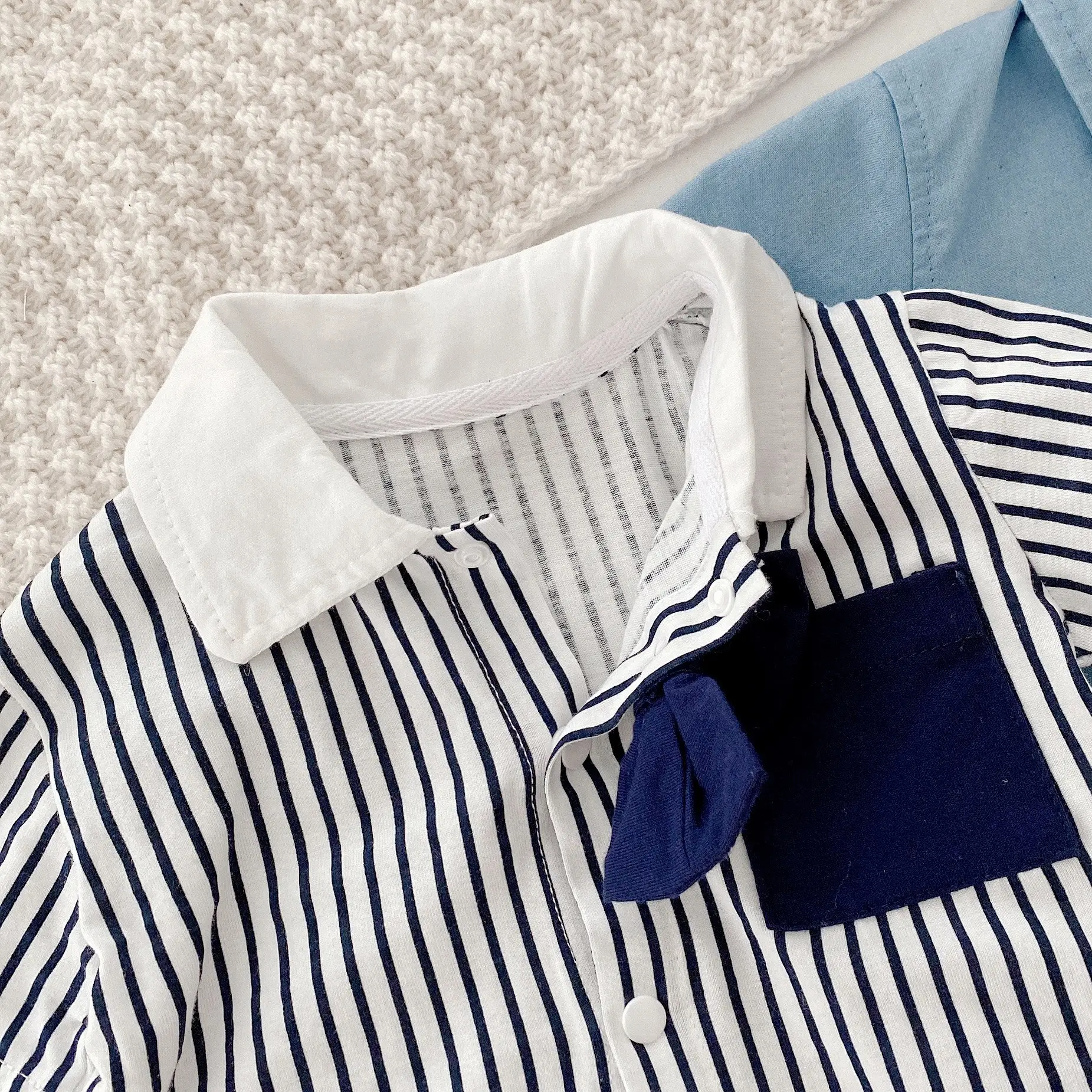 Newborn Short-sleeved Romper Boy Western Style Gentleman Clothes Baby