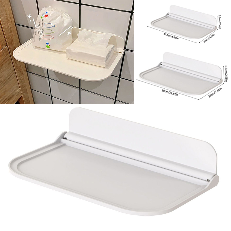 Foldable Floating Shelf Wall Mounted Display Shelves Bathroom Shelf---Large