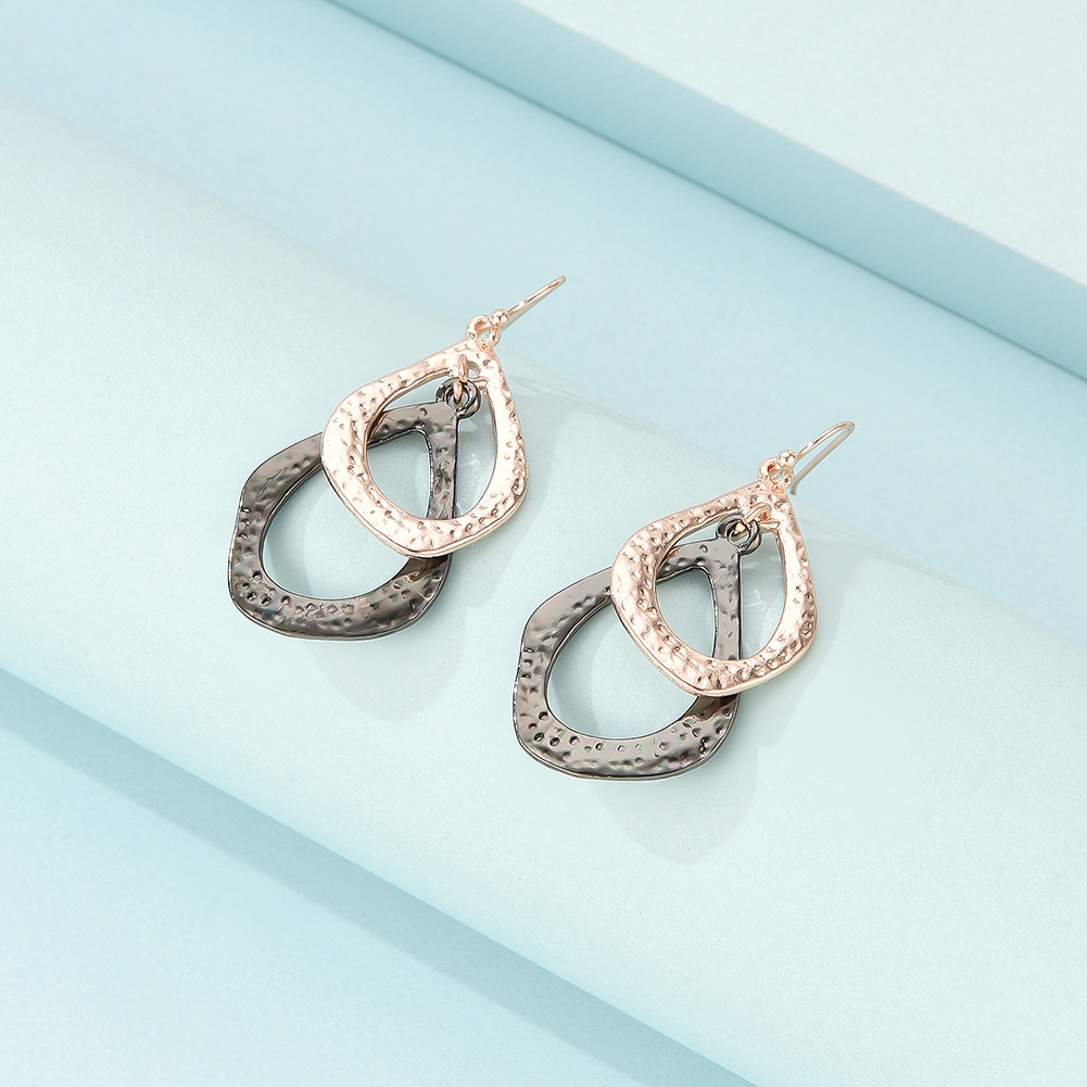 Geometric Exaggerated Two-tone Alloy Earrings