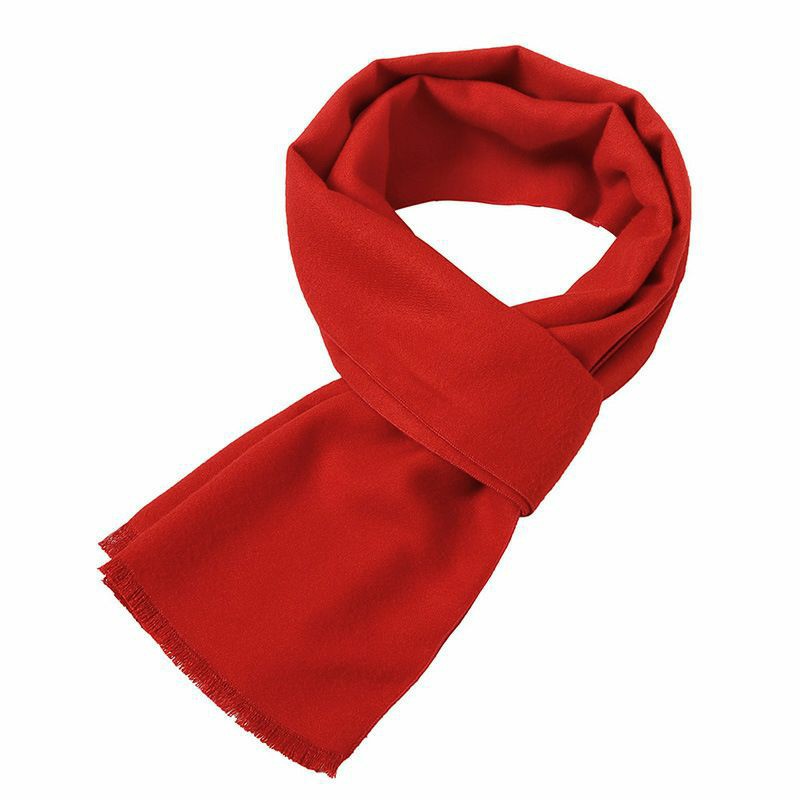 Casual Women's Solid Color Scarlet Warm Scarf