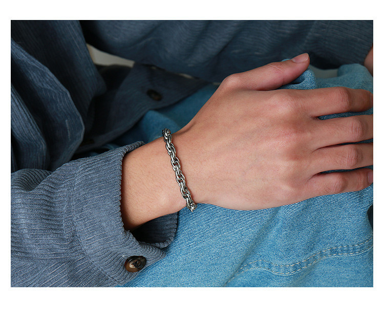 Men's Simple Personality Stainless Steel Trendy Brand Bracelet