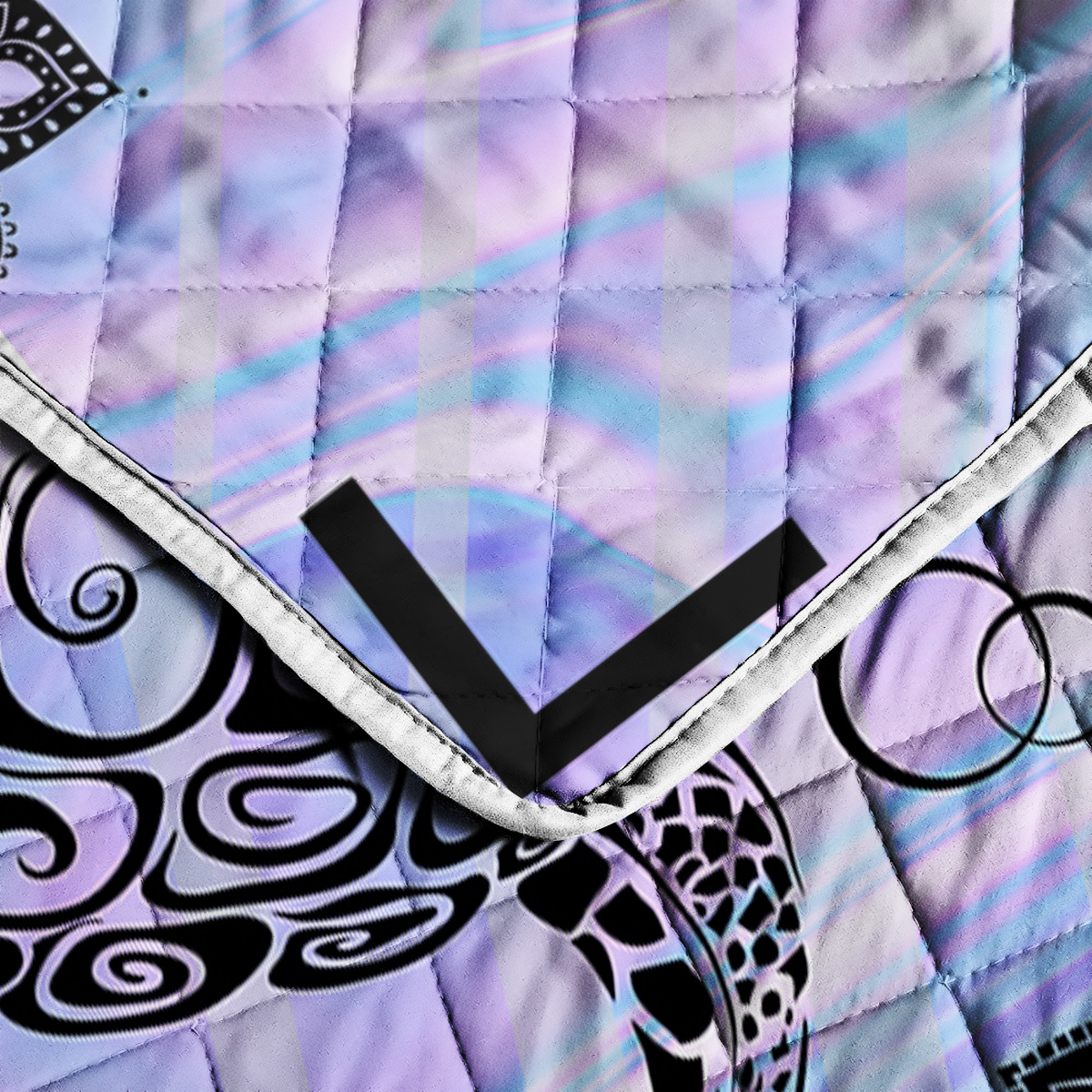 Sea Turtle Quilt Set 3 Piece, Lightweight Microfiber Coverlet Mandala Turtle Bedspread Purple Blue Bedspread Set,1 Quilt, 2 Pillow Shams