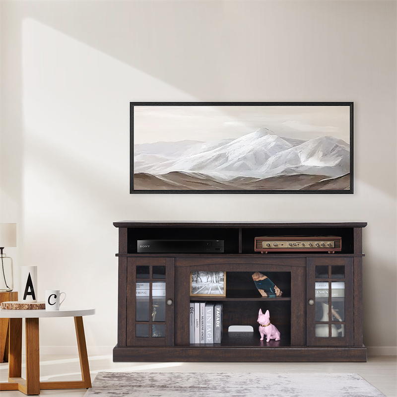 Vintage Home Living Room Wooden TV Cabinet - Image